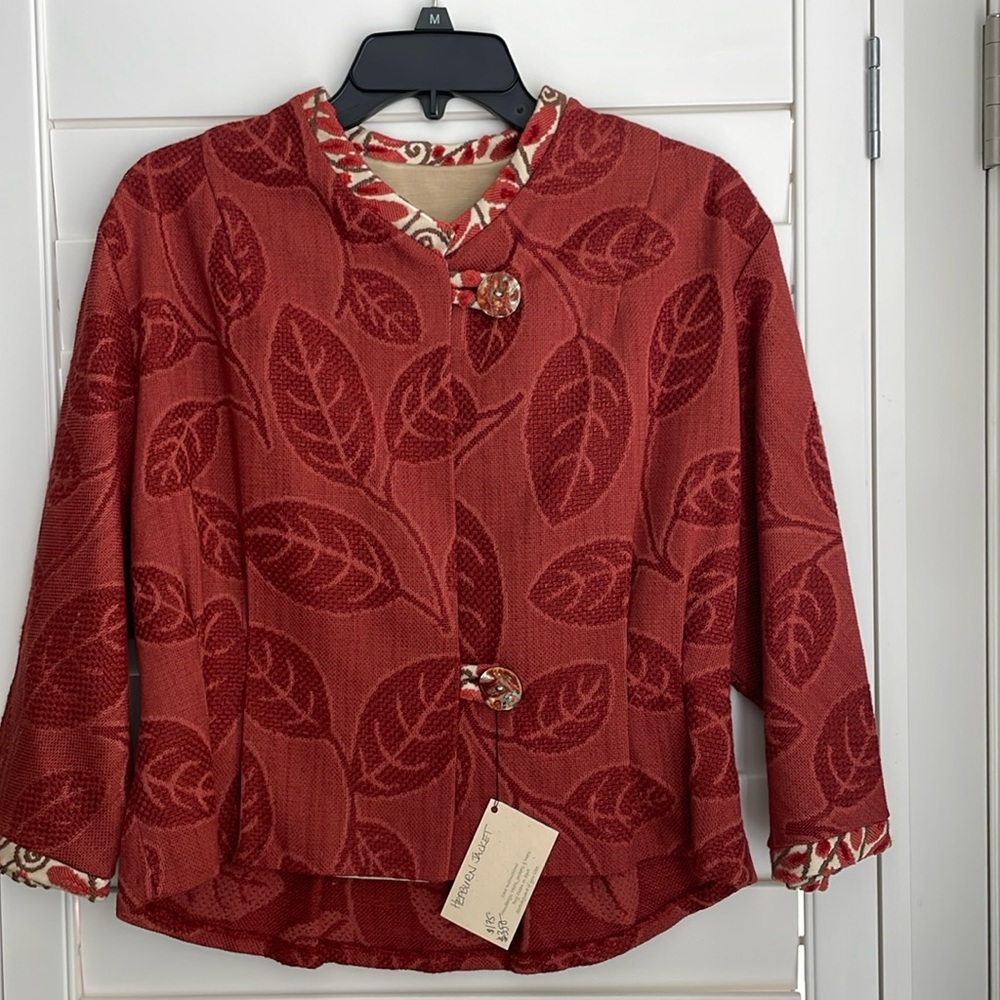 Vintage L. O'Neill design women's boho handmade Hepburn jacquard jacket NWT